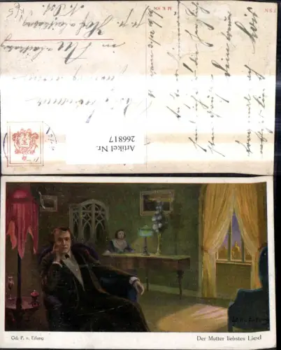 266817,Künstler Ak P. v. Erlang Der Mutter liebstes Lied pub Theo Stroefer Münchner Kunst 874