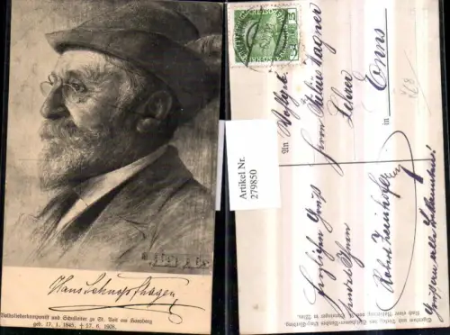 279850,Künstler AK A. Steininger Radierung Hans Schnopfhagen Portrait St. Veit am Hansberg pub Stelzhamer-Bund