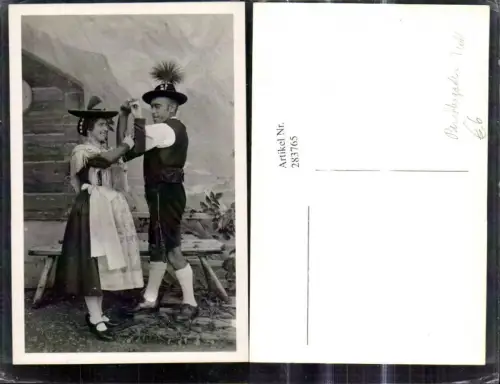 283765,Foto Ak Paar Tanz Berchtesgadener Tracht Musik
