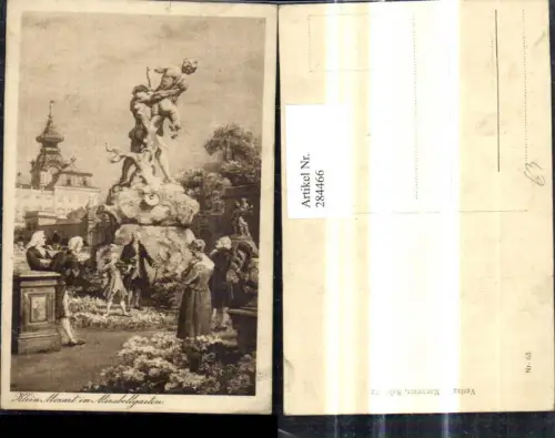 284466,Künstler Ak Klein Mozart i. Mirabellgarten Salzburg Musik