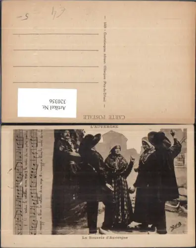 320356,L Auvergne La Bourree d Auvergne Notenzeile Text Musik