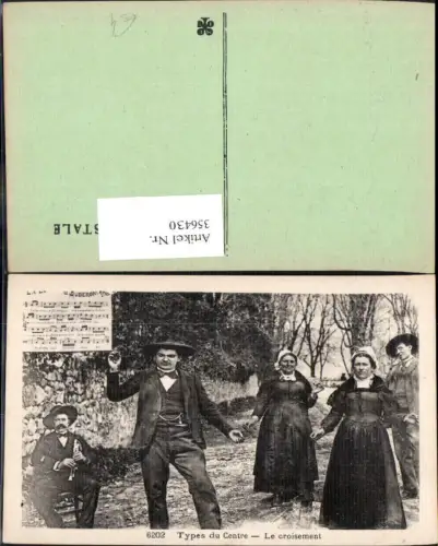 356430,Types du Centre Le croisement Tanzen Tracht Notenzeile Musik