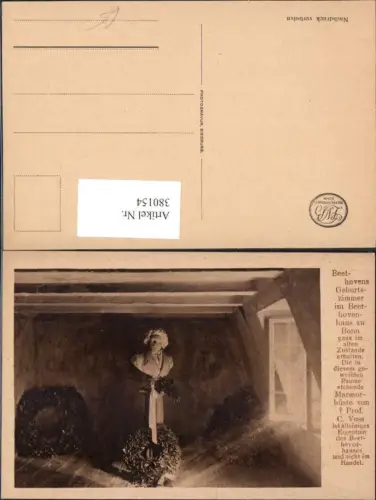 380154,Beethovenhaus Bonn Geburtszimmer m. Marmorbüste v. Prof. C. Voss Musik