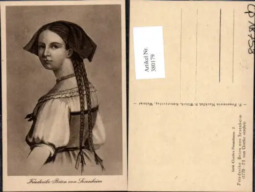 380179,Künstler Ak Friederike Brion v. Sesenheim 1770 v. Goethe verehrt Freundin Musik