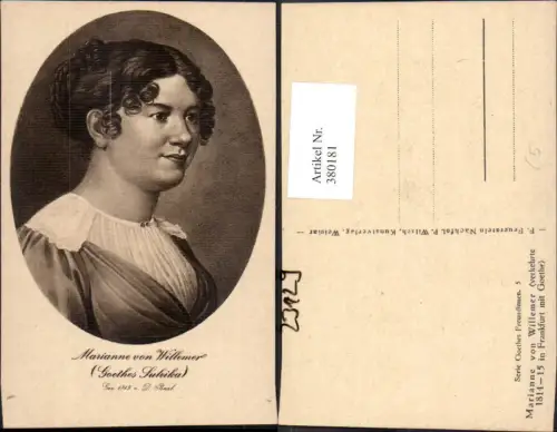 380181,Künstler Ak Marianne v. Willemer verkehrte 1814 i. Frankfurt m. Goethe Musik