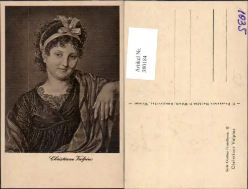 380184,Künstler Ak Christiane Vulpius Goethe Freundin Musik