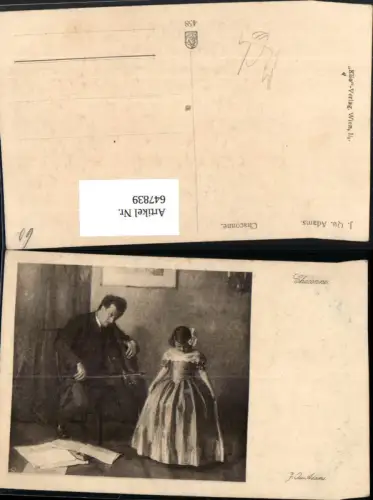 647839,Künstler Ak J. Qu. Adams Chaconne Mann spiel Violoncello Cello Musik