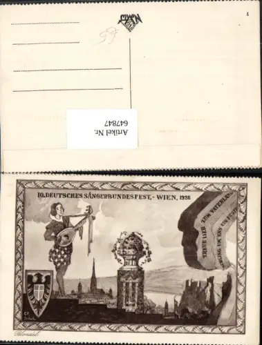647847,Wien 1928 10 Dt. Sängerbundfest Blondel Musik