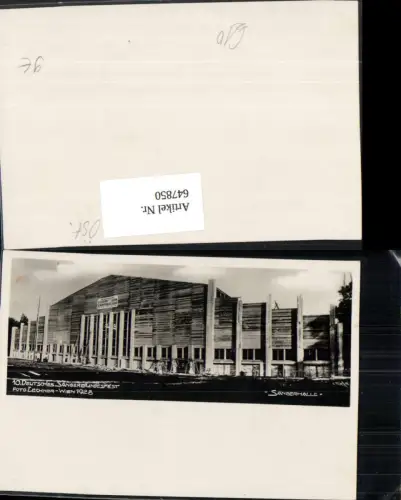 647850,Foto Ak 10 Dt. Sängerbundfest Sängerhalle Wien 1928 Musik