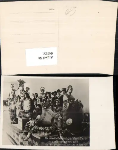 647851,Foto Ak 10 Dt. Sängerbundfest Gesangverein d. Eisenbahnbeamten Wien Musik