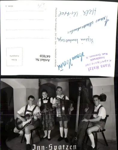 647859,Foto Ak Inn-Spatzen Autogramme Hans Hatzl Innsbruck Musik