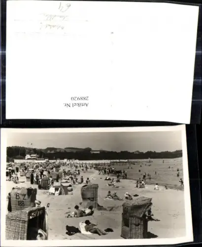 288920,Foto Ak Ostseebad Bademode Strandleben Strandkörbe Reklame Nivea