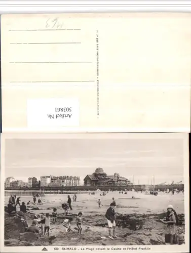 503861,St-Malo La Plage devant le Casino et Hotel Franklin Strandleben
