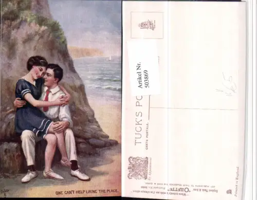 503869,Künstler AK Strandleben Paar Liebe pub Raphael Tuck 9988