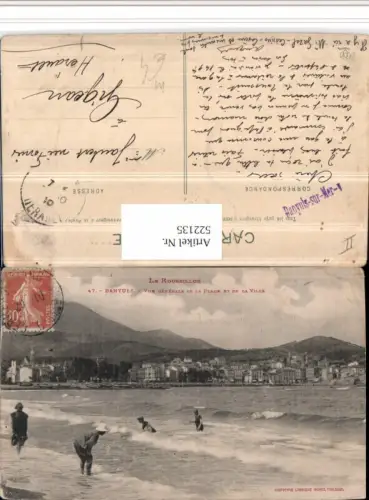 522135,Banyules Vue generale de la Plage et de la Ville Strandleben
