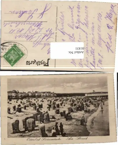 81831,Ostseebad Swinemünde Am Strand Pommern