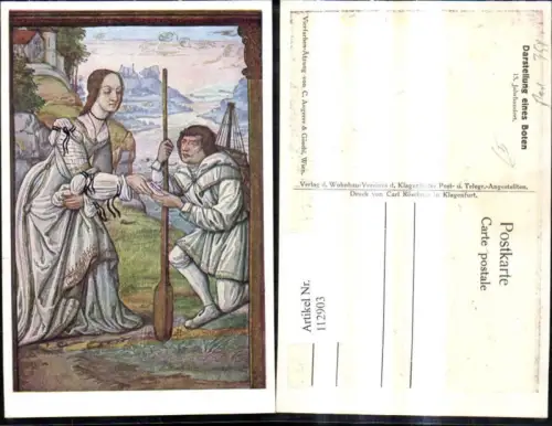 112903,Künstler Ak Post Postwesen Darstellung eins Boten 15. Jhdt