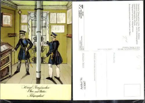 113007,Litho Königlicher Preußischer Ober u. Untertelegraphist Post Postwesen