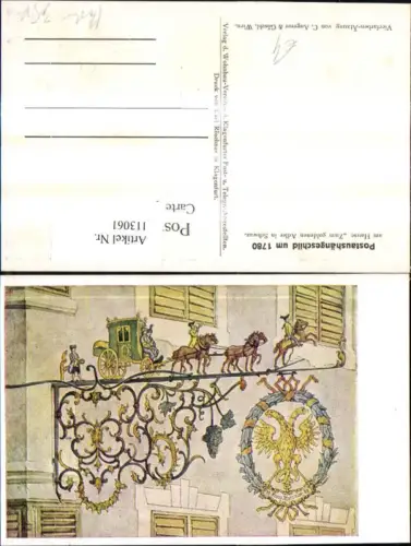 113061,Künstler Ak Post Postwesen Postaushängeschild u. 1780 a. Hause Zum goldenen Adler i. Schwaz