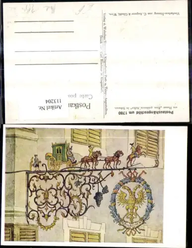 113204,Künstler Ak Post Postwesen Postaushängeschild u. 1780 a. Hause Zum goldenen Adler i. Schwaz