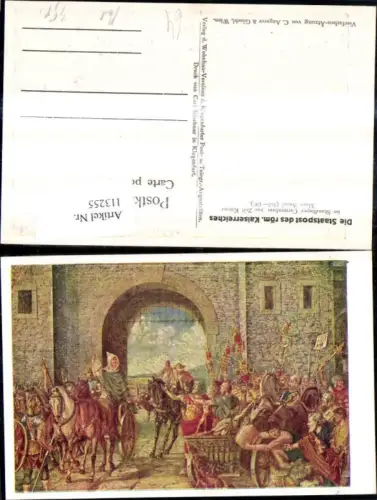 113255,Künstler Ak Post Postwesen Staatspost d. röm. Kaiserreiches Standlager Carnuntum z. Zeit Kaiser Marc Aurel