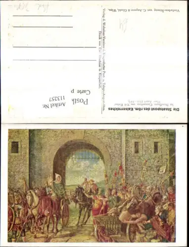 113257,Künstler Ak Post Postwesen Staatspost d. röm. Kaiserreiches Standlager Carnuntum z. Zeit Kaiser Marc Aurel