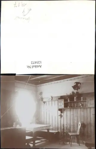 125472,Foto Stube Wohnraum Spinnrad Heimarbeit