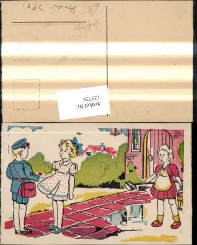 125726,Künstler Ak Post Postbote Briefträger Brief f. Frau