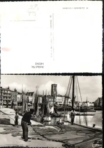 145545,Fischerei La Rochelle Les Quais Fischer m. Netzen a. Kai Segelboot Boote Hafen