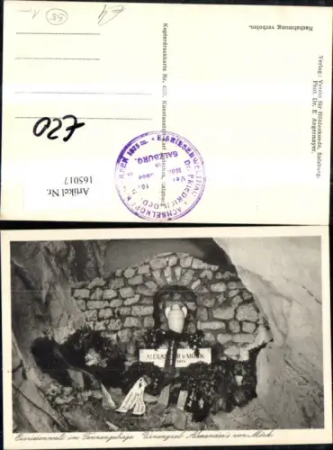 165017,Bergbau Eisriesenwelt i. Tennengebirge Werfen Urnengrab Alexanders v. Mörk