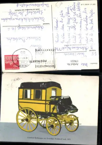 178221,Omnibus Postwagen d. Deutschen Reichspost n. 1871 Post Postwesen
