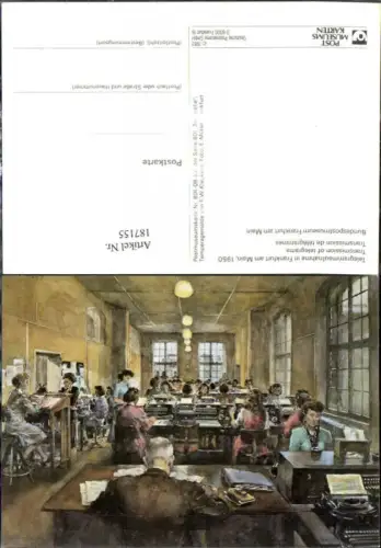 187155,Künstler Ak F. W. Kleukens Telegrammaufnahme i. Frankfurt a. Main 1950 Post Postwesen