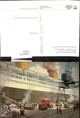 187213,Künstler Ak A. Kircher Postverkehr Deutschland USA Dampfer Bremen um 1935 Schiff Post Postwesen