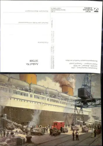 187308,Künstler Ak A. Kircher Postverkehr Deutschland USA Dampfer Bremen um 1935 Schiff Post Postwesen