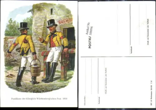 188896,Künstler Ak Gustav Müller Dresden Postillione d. Königl. Württembergschen Post 1850 Postwesen