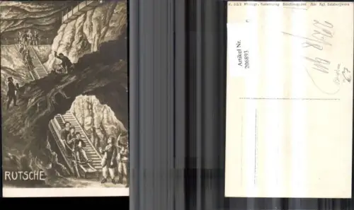206893,Bergbau Berchtesgaden Salzbergwerk Rutsche m. Personen Bergwerk Bergarbeiter Künstler Ak