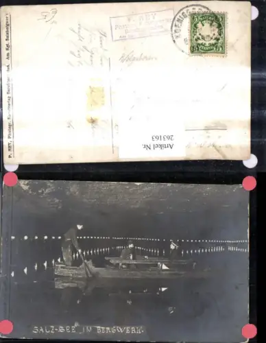 263163,Foto Ak Bergbau Salzsee i. Bergwerk Männer Boot Berchtesgaden Salzbergwerk Berufe