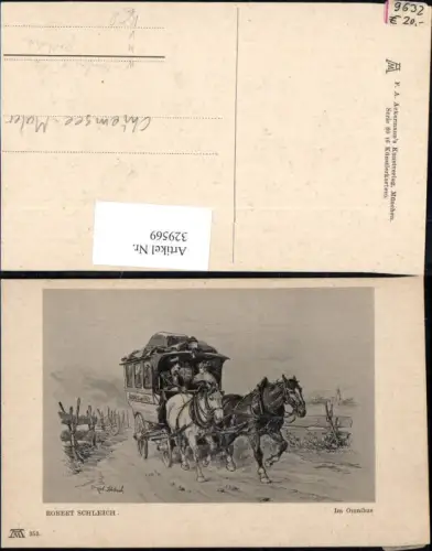 329569,Künstler Ak Robert Schleich Im Omnibus v. Tölz Postkutsche Postwesen pub Ackermann 80