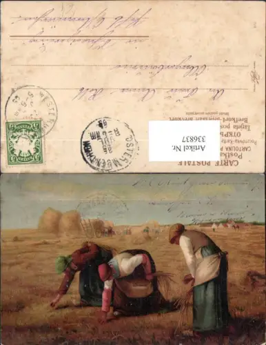 336837,Künstler Ak Frauen b. Getreideernte Landwirtschaft