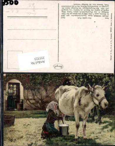 355323,Künstler Ak Jules Dupre Die weiße Kuh Bäuerin b. Melken Landwirtschaft