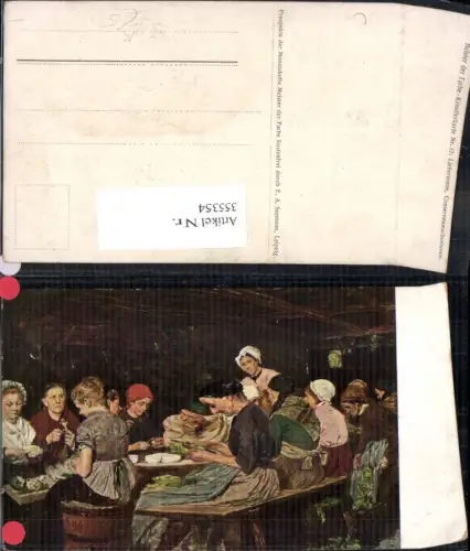 355354,Künstler Ak Liebermann Conservenmacherinnen Frauen Gemüseputzen Heimatarbeit