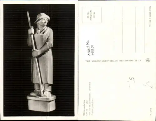 355368,Foto Ak Hüttenarbeiter Holzfigur Handwerk pub VEB SO 28/6
