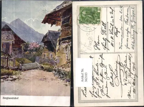 362183,Künstler Ak O. Elsner Bergbauernhof Landwirtschaft