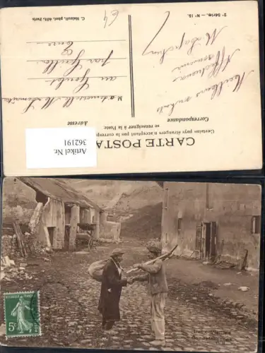 362191,Landwirtschaft Bauern m. Schaufel Sack Deux Vieilles Gonneaissances