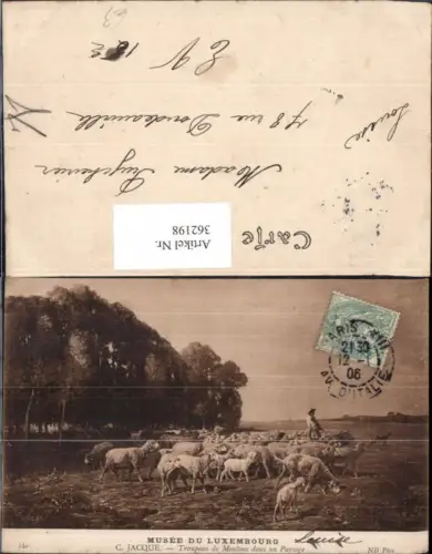 362198,Künstler Ak C. Jacque Troupeau de Moutons dans un Paysage Schäfer Schafherde Schafe