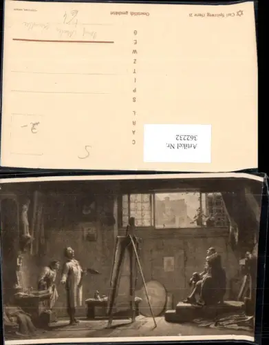 362232,Künstler Ak Carl Spitzweg Berufe Maler Malerei Künstler Staffelei Pinsel
