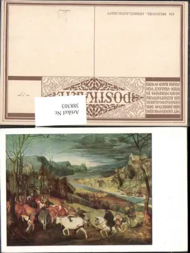 388303,Künstler Ak Brueghel Herbstlandschaft Bauern m. Ochsen Rinder Landwirtschaft