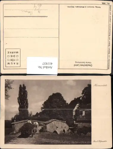 411937,Landwirtschaft Th. u. O. Hofmeister Heimwärts Pferdewagen Bauern Brücke