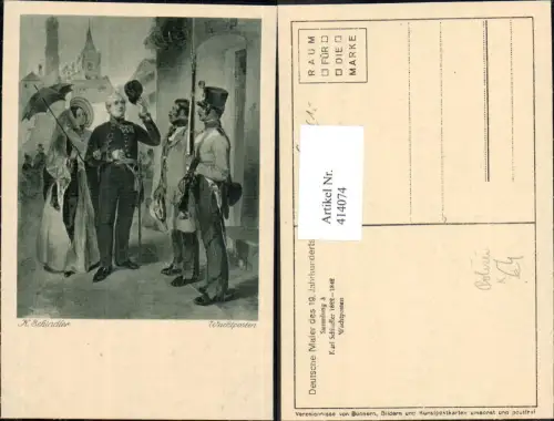 414074,Künstler Ak K. Schindler Wachtposten Polizei Grenze Zoll