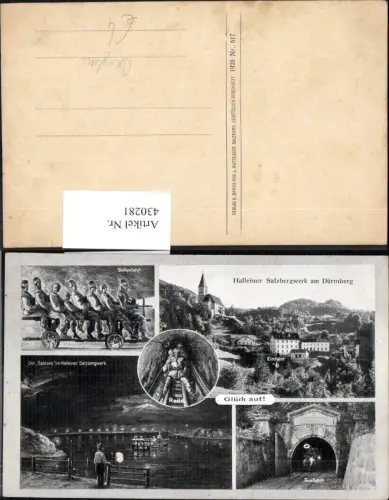 430281,Mehrbild Ak Hallein Salzbergwerk Dürrnberg Bergbau Stollenfahrt Ausfahrt Rolle
